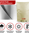 Cold Snap Backflow Preventer Insulation Cover For Outdoor Winter Protection 36 Inch Wide By 30 Inch High Beige Water Meter And Well Pump Cover Keeps Pipes From Freezing Heavy Duty Sprinkler Cover with industrial grade 600D Oxford Polyester