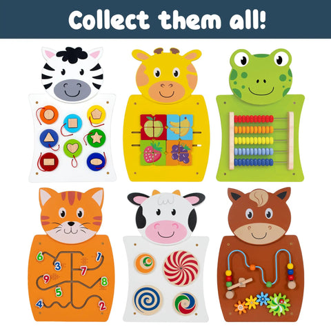 Assorted wall panels including Horse Themed Activity Wall Panel With Two Interactive Activities For Toddlers Kiddo Friendly Montessori Sensory Busy Board Toy Safe Non Toxic Wood Ages 18 Months Plus Ideal Toddler Room Decor.