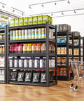 Heavy Duty Garage Shelving Unit With 2500 Lbs Capacity, Adjustable Metal Storage Shelves displaying assorted groceries