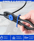 Three Pack Hose Pinch Off Pliers Set With Five Point Nine Inch Seven Point Three Inch And Ten Inch Straight Fuel Line Clamp Pliers for fuel gas brake application.