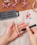 Hand using Mini Micro Drill Bit Set 0.3-1.6 mm With Case For Jewelry Making Beads Woodworking And Tiny Precision Projects on beads