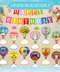 Hot Air Balloon Birthday Bulletin Board Decor Set Lets Celebrate Party Wall Signs And Calendar Cutouts For Festive Classrooms