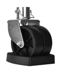 Dual 6 Inch Trailer Jack Wheel Swivel Caster Replacement With Rubber Wheel Chock, 2000 Lbs Capacity, Pin Included