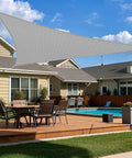 Installed Triangle Sun Shade Sail 6 Feet By 6 Feet By 6 Feet Outdoor UV Blocking Canopy over patio and pool area