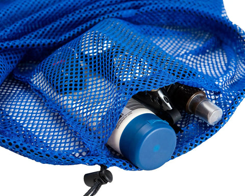 Premium Mesh Equipment Bag With Adjustable Drawstring Closure For Swim Gear Durable Royal Blue Tote With Inner Pocket