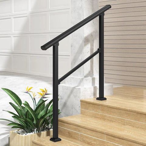 Heavy Duty 3 Step Handrails For Outdoor Front Porch Stairs Durable Safety Guardrail With Solid Grip No Fuss Installation on stairs.