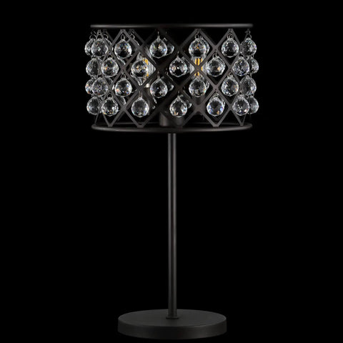 Oil Rubbed Bronze 22.5 Inch Two Light Table Lamp With Crystal Spheres Modern Glam Nightstand Lamp UL Listed LED Bulbs Included
