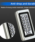 Built Tough RFID Access Control Keypad With Wiegand 26Bit, Standalone Door Entry Pad, Zinc Alloy, black and white keys