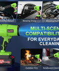 Cordless Leaf Blower With Turbo Jet Power And Beast Speed 980000 RPM Blowing Rate Dual 21V Batteries Plus Charger used for leaves, snow, dust.