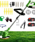 Cordless Electric Weed Wacker No Cord Hassle With Dual 21V Batteries And Charger 3 In 1 Grass Cutter and accessories on grass