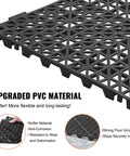 Interlocking Drainage Floor Tiles 55 Pack 12 by 12 Inches Non Slip Soft PVC Mats With 0.6 Inch Pin Support details and texture