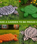 Turtle Stepping Stone Mold For Garden Concrete Pavers in colorful yard setups showcasing reusable DIY tortoise molds.