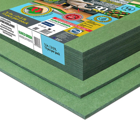 Premium Wood Fiber Flooring Underlayment 6mm Covers 180 Sq Ft Solid Acoustic Insulation And Hella Quiet Soundproofing For Laminate Lvt Lvp Or Hardwood Floors Today stacked sheets showing packaging and dimensions