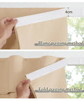 Hands applying Biscotti Beige Sidelight Blackout Curtains For Doors Farmhouse Self Stick Window Blinds with Velcro