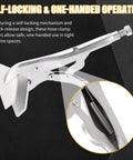 Heavy Duty 10 Inch Locking Sheet Metal Clamps, High Carbon Steel Welding Pliers With Corrosion Proof Nickel Plate Finish, showing self-locking mechanism.