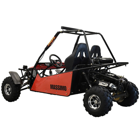 200Cc Go Kart 2WD Off Road Baja Buggy Red With Headlights Tail Lights And Turn Signals 8.7 HP Built In Texas Assembled For Rough Trails