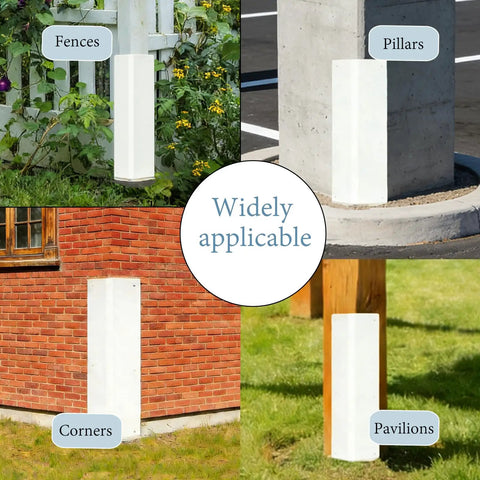Tough As Nails Double Pack White Stainless Steel Corner Guards 3 3/8 X 3 3/8 X 11 3/4 Inches on fences, pillars, corners, and pavilions.