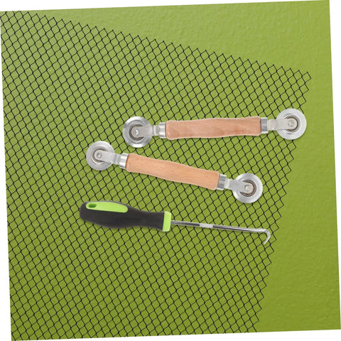 Pro Grade Screen Repair Tool Kit 3 Piece For Windows And Doors With Ergonomic Spline Remover Roller Tools And Hook on mesh screen