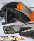 Air Skin 21 Gauge Cut Resistant Work Gloves With Second Skin Comfort Breathable Seamless Knit Flexible Grip Touchscreen Compatible Refined Tasks Size Large 1 Pair in use for electronics assembly