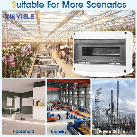 Beefy Waterproof Distribution Protection Box For Indoor Outdoor Wall Circuit Breakers, Rugged ABS Plastic Enclosure With Clear Cover, IP65 Weatherproof Electrical Box For 15 Way HT 15WAY Systems in greenhouse