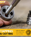 Complete 20 Piece Metric Tap And Die Set M3 To M12 for thread repair and tapping screw with stack of metal dies