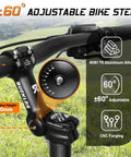 Beefy Adjustable Bike Stem For 31.8mm And 25.4mm Riser Handlebars With Tilt Range From Minus 60 To Plus 60 Degrees displayed.