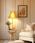 Gold Bell Lamp Shades Set Of 2 For Table Lamps Traditional Linen Spider Shade With Elegant Gold Fabric in living room