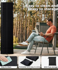 Heavy Duty Patio Heater Cover Built From Oxford Fabric Weather Resistant Waterproof Dust Proof Snow Proof Wind Proof With Zipper And Storage Bag Pyramid Style displayed outdoors with storage options