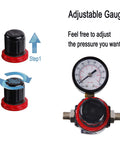 Pro Grade Airbrush Regulator With Gauge And Moisture Trap For Air Compressors 0 To 100 PSI 1/8 Inch NPT Air Filter Regulator