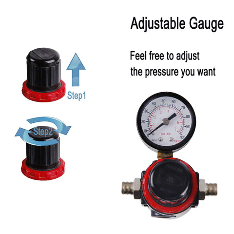 Pro Grade Airbrush Regulator With Gauge And Moisture Trap For Air Compressors 0 To 100 PSI 1/8 Inch NPT Air Filter Regulator
