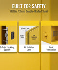 Heavy Duty 450 Gallon Galvanized Steel Flammable Chemical Safety Cabinet With Double Wall Fireproof Construction details