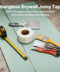 Fiberglass Mesh Drywall Tape For Quick Crack Repair Self Adhesive 1.97 Inch By 150 Foot Sheetrock Joint Tape with tools