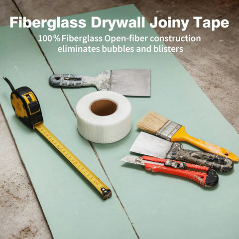 Fiberglass Mesh Drywall Tape For Quick Crack Repair Self Adhesive 1.97 Inch By 150 Foot Sheetrock Joint Tape with tools