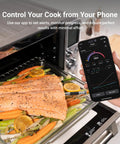 Smart Bluetooth Wireless Meat Thermometer With Standalone Display Base No App Required 10X Sub 1G Signal Stability Ultra Accurate To Within 0.5 Degrees Fahrenheit For Bbq Oven Grill And Smoker monitoring salmon in oven