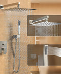 Wall Mounted 10 Inch Rain Shower System With Overhead Showerhead, Luxury Rainfall Shower Combo Set Plus Handheld Spray, Brushed Nickel