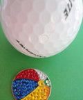 Beach Ball Crystal Golf Marker For Putting Green, Premium 1 Inch Ball Marker, Unique Alignment Accessory For Men And Women