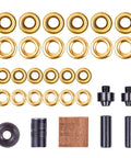 Solid Brass Grommet Kit With Three Eighths And One Half Inch Grommets Eyelets Setting Tool And Storage Box NH1003K displayed.