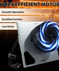 Upgraded Replacement Motor Assembly For Bathroom Exhaust Fans Compatible With Broan NuTone 676 684-D 2684F-A shown with glowing fan effect