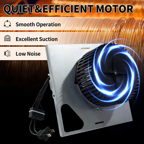 Upgraded Replacement Motor Assembly For Bathroom Exhaust Fans Compatible With Broan NuTone 676 684-D 2684F-A shown with glowing fan effect