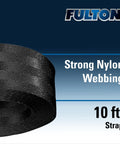 Close-up of strong nylon webbing for Two Speed Trailer Winch 2,600 Lbs Capacity 20 Ft Strap 10 Inch Comfort Grip Handle Beefy Power