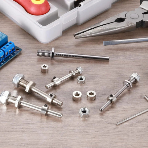RC Landing Gear Drive Shaft Set With Nuts For Aircraft And Vehicle Use Three Sixteenth Inch Diameter By 1.7 Inch Length Four Pack