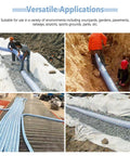 Blue Flexible Drain Pipe With Nonwoven Fabric Filter Debris Shield used in garden and patio drainage installation