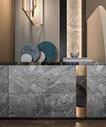 Gray Marble Contact Paper Peel And Stick Wallpaper For Kitchen Counters And Tables on cabinet surface