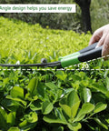 Hedge Clippers With Teflon Coated High Carbon Steel Blades Lightweight 16 Inch Garden Shears with ergonomic handles trimming hedge at 20° angle