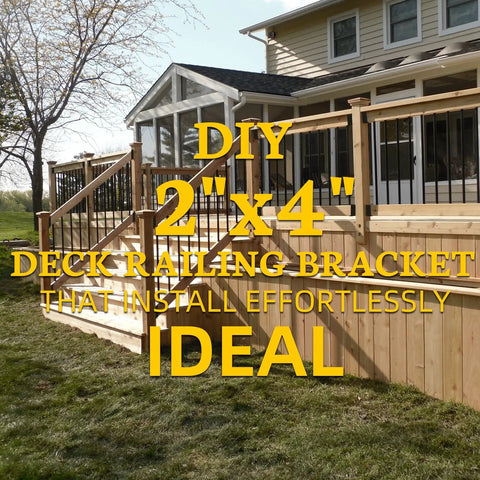 Sturdy U Shaped Deck Railing Bracket Connectors For 2x4 Lumber Actual 1.5x3.5 Inches Black Powder Coat 12 Pack For Wood Fences Pergolas And Log Cabins