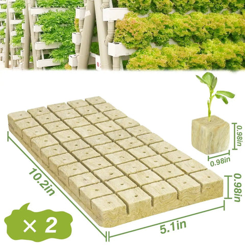 1 Inch Rockwool Cubes For Easy Seed Starting And Cloning In Hydroponics Soilless Grow Setup Plugs Seed Starters For Germination Of Cuttings And Seedlings With 2 Sheets And 100 Pieces