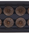 Top view of All In One Seed Starter Windowsill Greenhouse Kit with 12 Biodegradable 36mm Peat Pellets in base tray