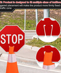 6 Pack 12x12 Inch Double Sided Stop Signs For Construction Zones Parking Lots And Kid Safe Areas Weatherproof PVC Waterproof