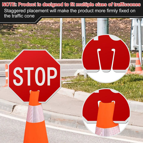 6 Pack 12x12 Inch Double Sided Stop Signs For Construction Zones Parking Lots And Kid Safe Areas Weatherproof PVC Waterproof