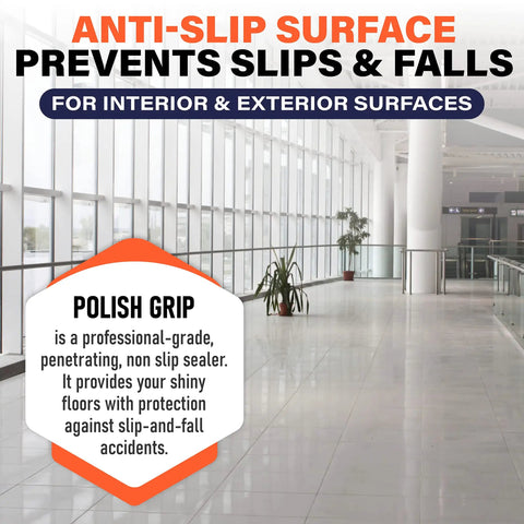 High Grip Non Slip Floor Coating And Sealant For Polished Marble Granite Porcelain Tile Concrete Pint Clear Penetrating Formula in a bright interior.